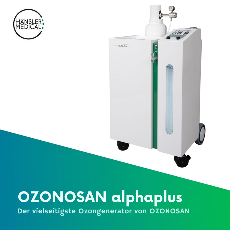 OZONOSAN alphaplus Ozongenerator von Hänsler Medical – vielseitiges Gerät für professionelle Ozontherapieanwendungen in der Praxis.