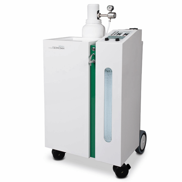 Mobiler medizinischer Ozongenerator OZONOSAN alphaplus von Hänsler Medical für professionelle Ozontherapie in Kliniken und Praxen.