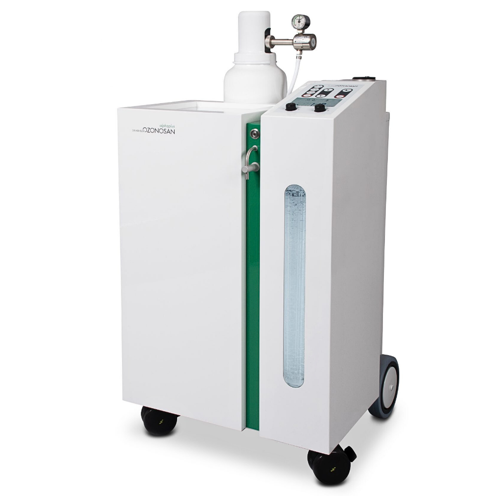 Mobiler medizinischer Ozongenerator OZONOSAN alphaplus von Hänsler Medical für professionelle Ozontherapie in Kliniken und Praxen.
