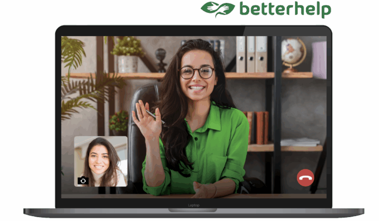 Online-Beratung bei BetterHelp: Psychologin im Videogespräch mit Klientin – digitale Unterstützung bei Stress, Angst und emotionalen Belastungen.